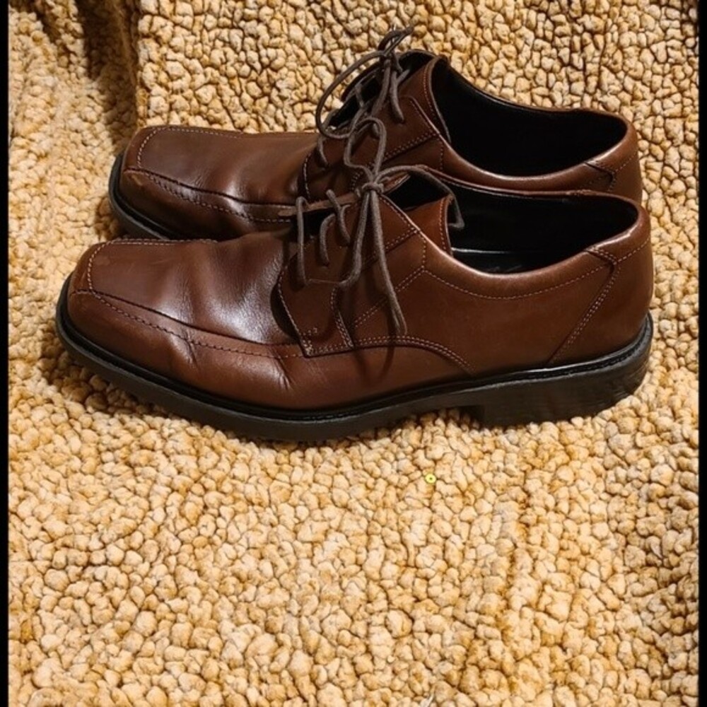 Bostonian 2 Pod Comfort Men's Size 9.5W Brown‎ Leather Lace Up Derby Shoes